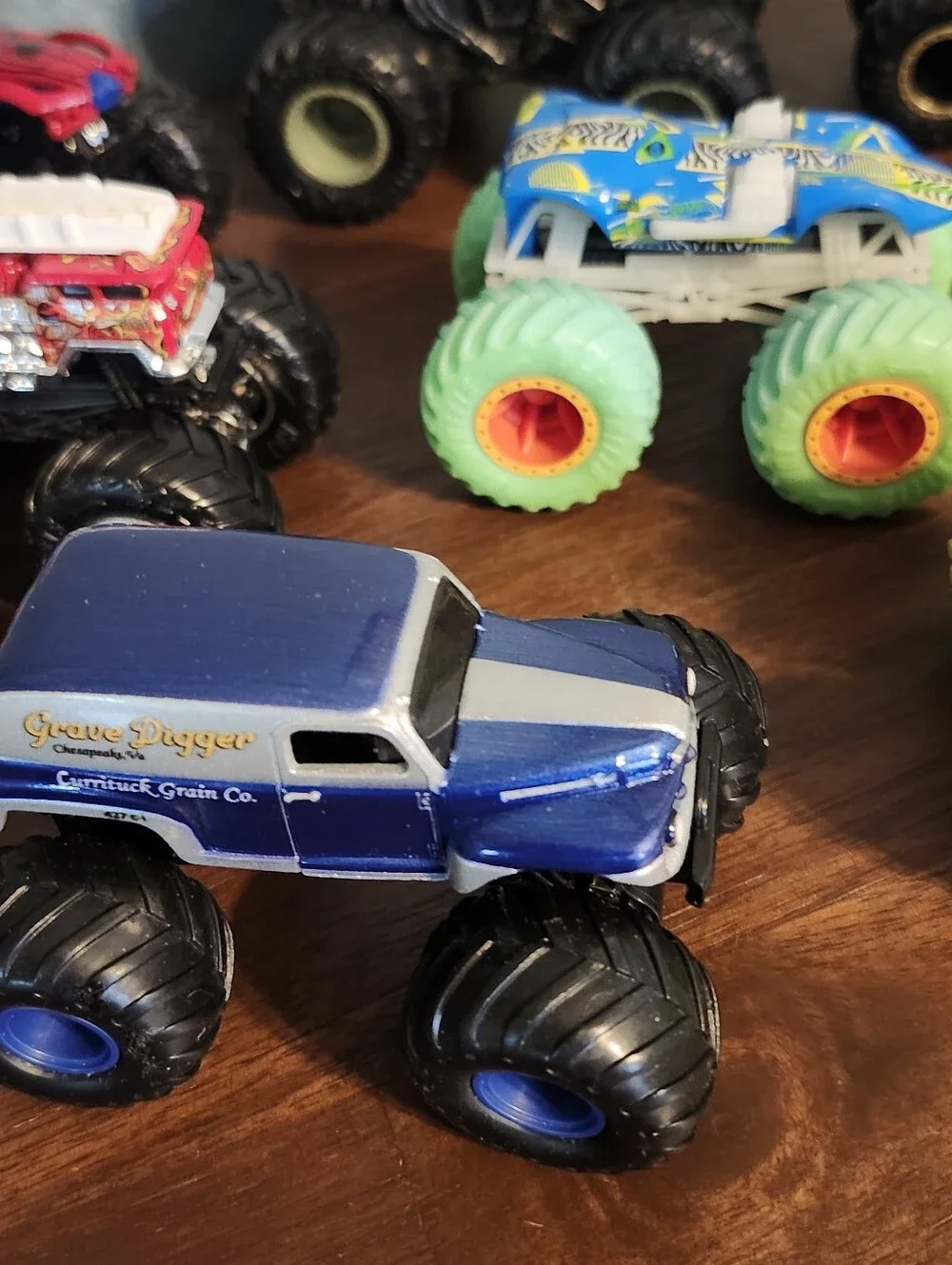 Monster Truck Lot of 8 Trucks Hot Wheels Spin Master Spiderman Dinosaurs Others